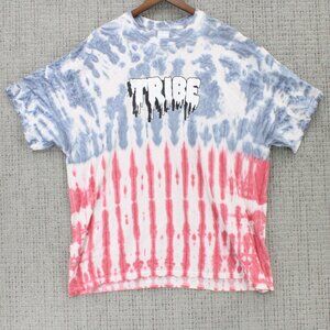 Vintage TRIBE Shirt Mens 2XL Multicolor Tie Dye Short Sleeve Graphic Logo Rare